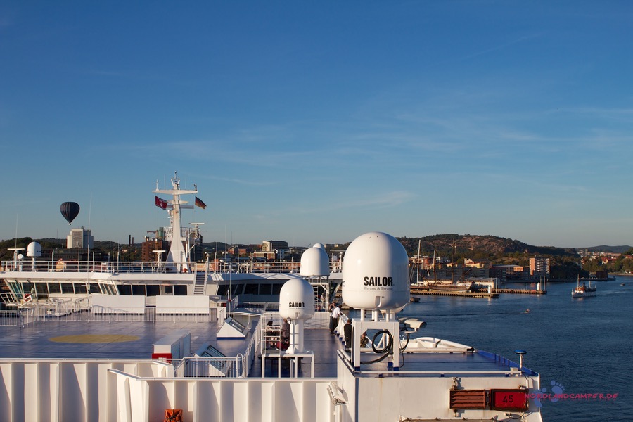 Ankunft der Fähre im Hafen von Göteborg