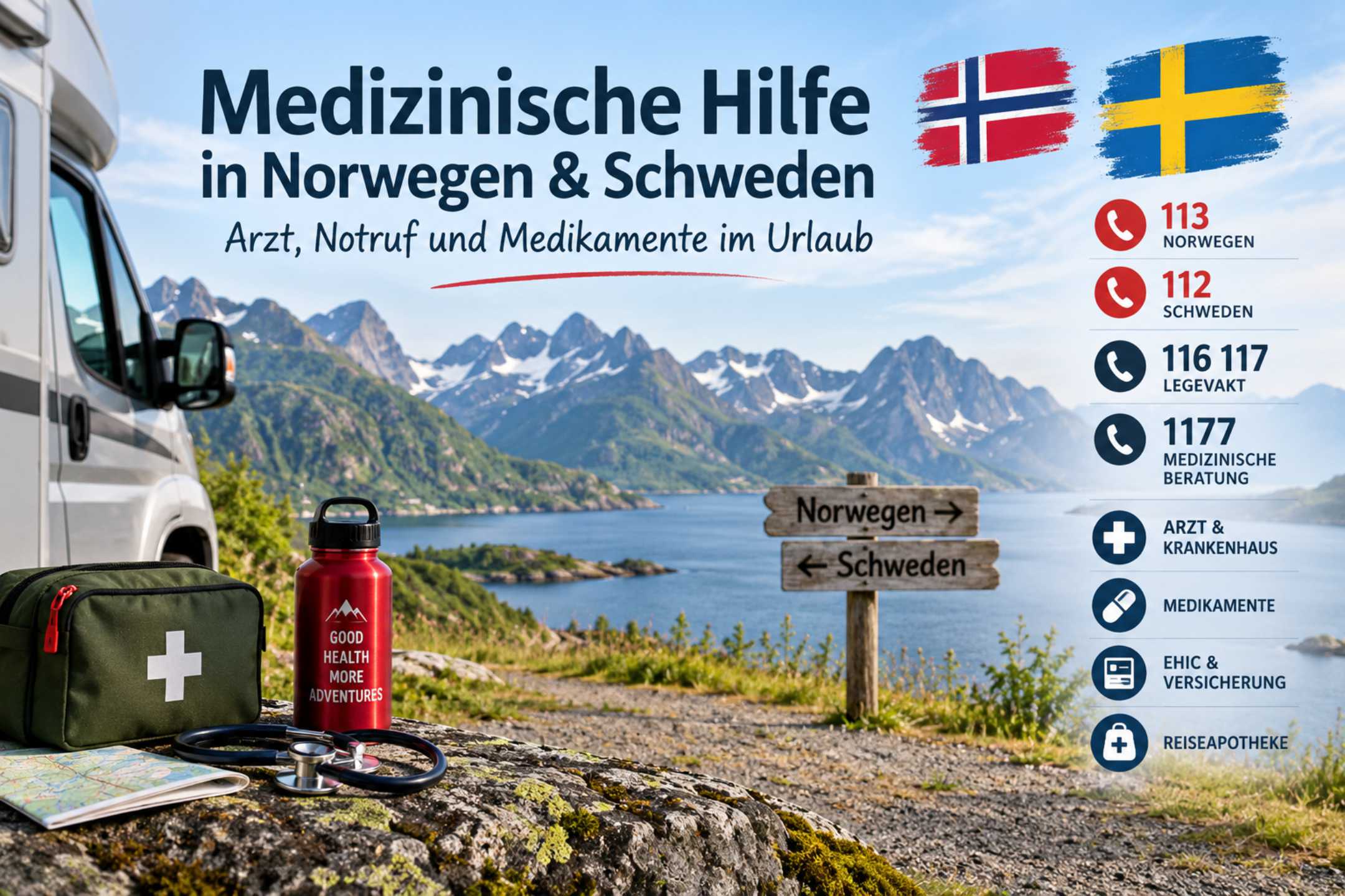 Medizinische Hilfe in Norwegen & Schweden: Arzt, Notruf und Medikamente