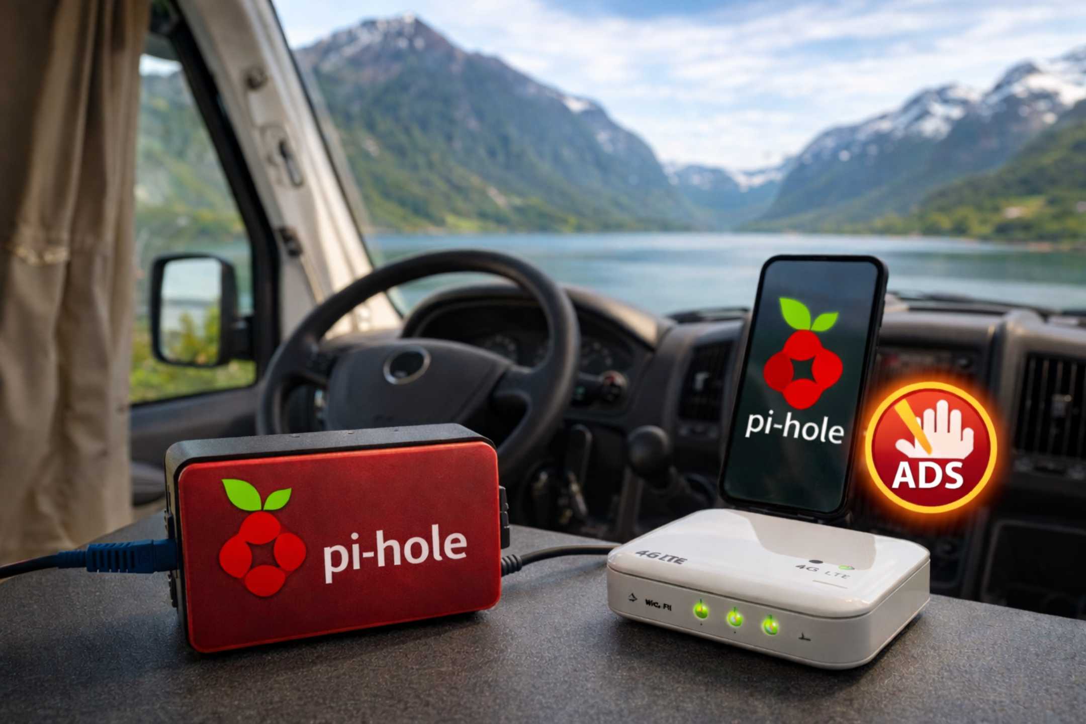 Mehr über den Artikel erfahren Pi-Hole im Camper – Datenvolumen im Ausland reduzieren