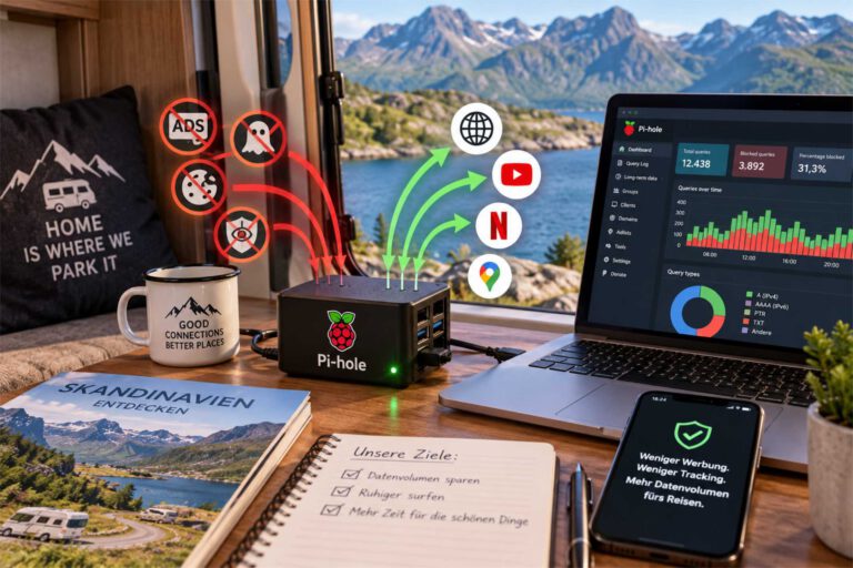 Mehr über den Artikel erfahren Pi-hole im Camper: Datenvolumen im Ausland reduzieren
