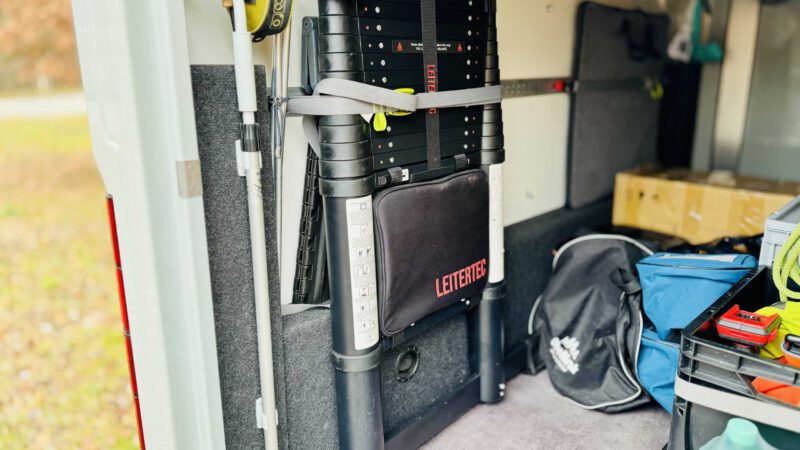 Leitertec Teleskopleiter für Camper im Test + 10 % Rabattcode
