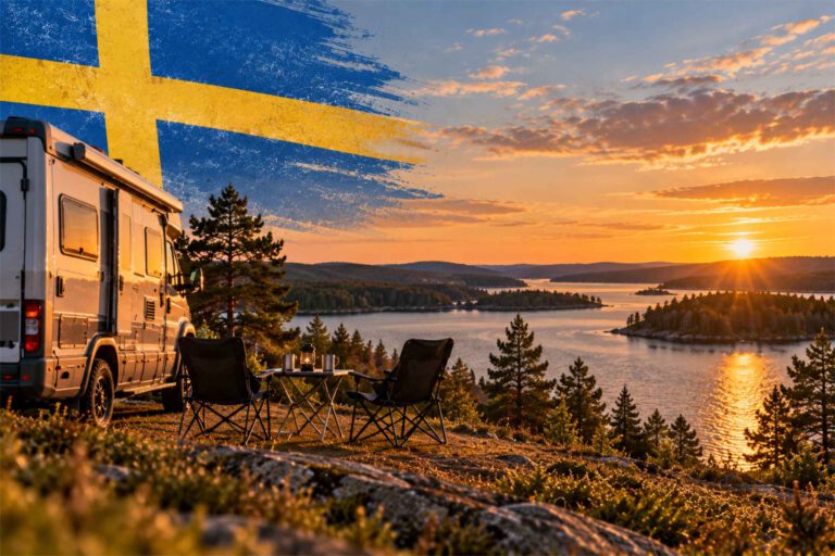 Mehr über den Artikel erfahren Freistehen mit Wohnwagen, Wohnmobil & Camper Van in Schweden – rechtliche Regeln im Detail