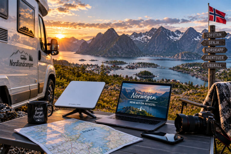 Mehr über den Artikel erfahren Internet in Norwegen mit dem Wohnmobil: Roaming, SIM-Karten & Starlink Mini