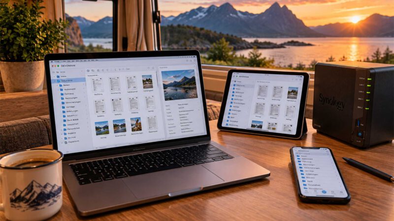 Papierloses Büro im Wohnmobil: DEVONthink & Synology