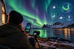 Mehr über den Artikel erfahren Polarlicht-Vorhersage: So findest Du heraus, wann Du Polarlichter sehen kannst