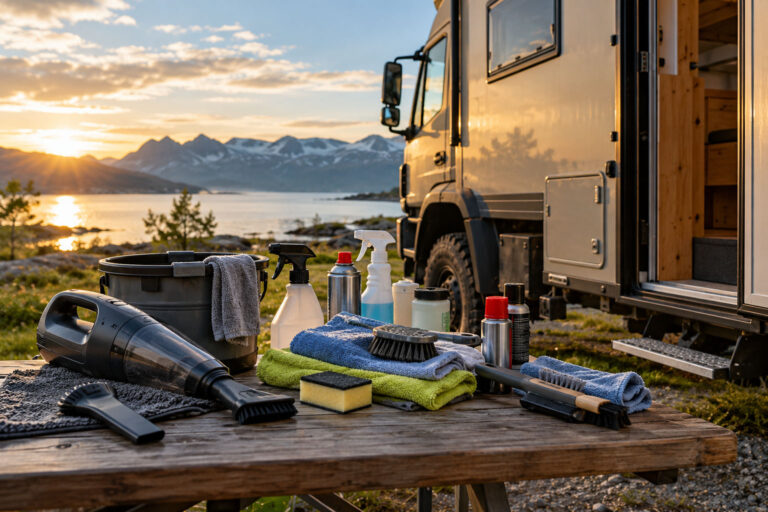Mehr über den Artikel erfahren Wohnmobil reinigen unterwegs: Unsere praktische Ausstattung